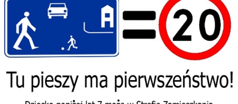 Uwaga na pieszych w strefach zamieszkania